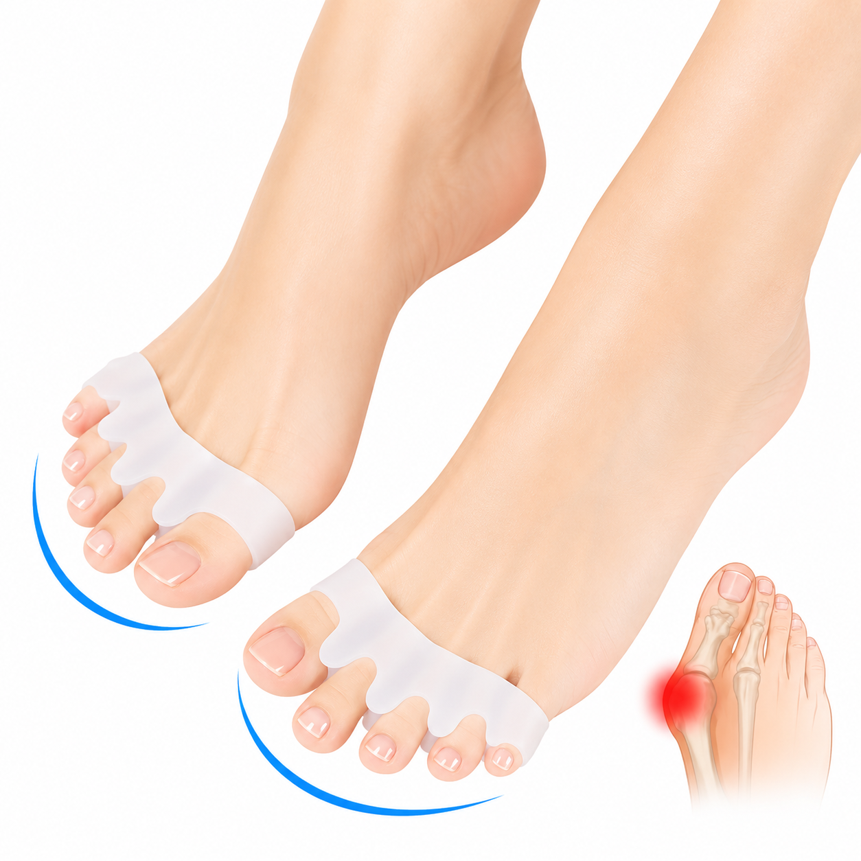 پد محافظ ۵ انگشت سیلیکونی آقای پا مدل ToeShield 5 | محافظ ژله‌ای کامل انگشتان پا و کاهش فشار بسته ۲ عددی